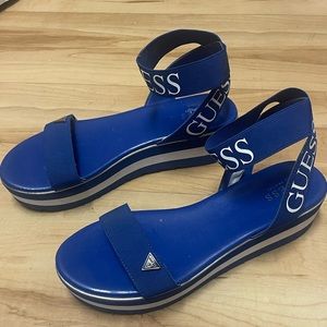 BLUE GUESS PLATFORM SANDALS